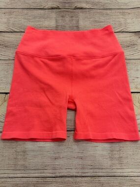 Spiritual Gangster Love Sculpt 5” Neon Coral Biker Shorts - XS/S